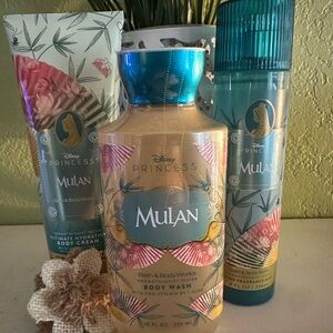 Disney Princess Mulan Body Care Set (3) Pc- Blue and Gold